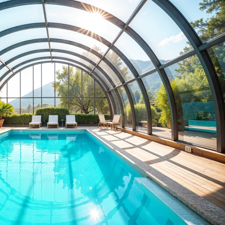 Przezroczyste zadaszenia basenu z poliwęglanu litego