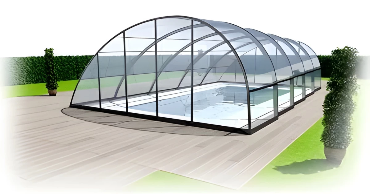 Zadaszenie basenowe z poliwęglanu basenowe Wysokie i ukośne - producent zadaszeń SUTOR